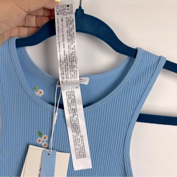 Nwt - Zara Seamless Embroidered Dress In Blue. Size: Xs-S. - Picture 7 of 13